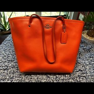 Orange coach tote